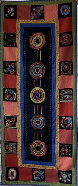 Decorative Pillow<br/>
Dimensions: 10 x 10<br/>
Media: Embroidery on Linen<br/>
Date Created: 2025