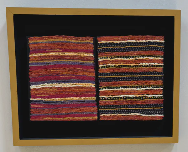 Paired Tapestry<br/>
Dimensions: 14 X 16<br/>
Media: Embroidery on Linen<br/>
Price: $350<br/>
Date Created: 2025