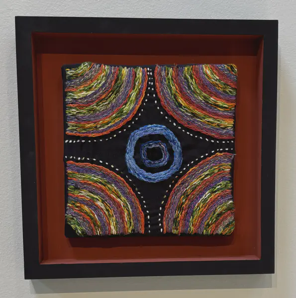Enfolding<br/>
Dimensions: 14 X 16<br/>
Media: Embroidery on Linen<br/>
Price: $350<br/>
Date Created: 2025