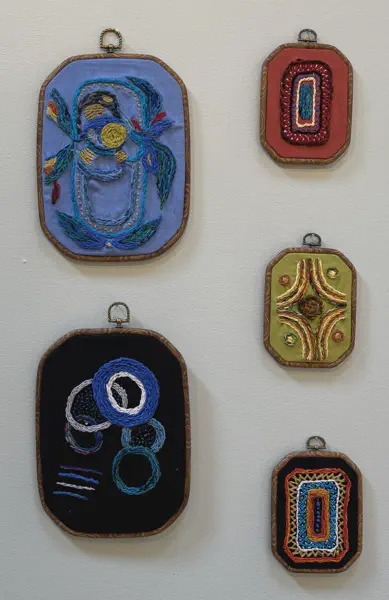 Threaded Harmony<br/>
Dimensions: 14 X 16<br/>
Media: Embroidery on Linen<br/>
Price: $350<br/>
Date Created: 2025