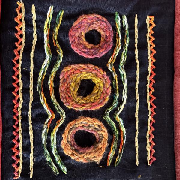 <br/>
Dimensions: 10 x 10<br/>
Media: Embroidery on Linen<br/>
Date Created: 2025