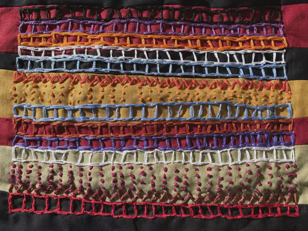 Embriodery on Colorful Fabrics